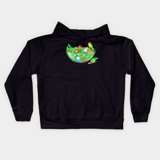 Birb Salad - Peach Faces Kids Hoodie